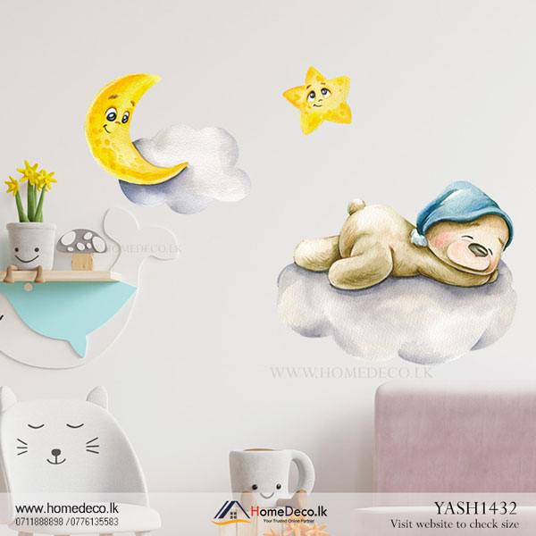 Baby Bear Sleep Kids Wall Sticker - YASH1432