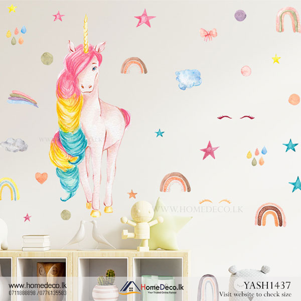 Colorful Unicorn Kids Wall Sticker - YASH1437