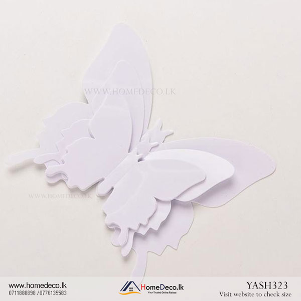 White 3D PVC Butterfly Pack - YASH323
