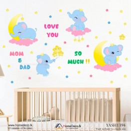Baby Elephants Kids Wall Sticker - YASH1394