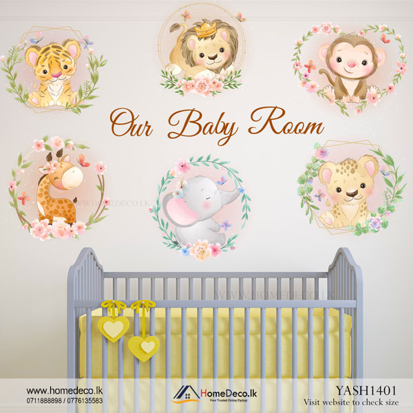 Baby Animal Frame Wall Sticker - YASH1401