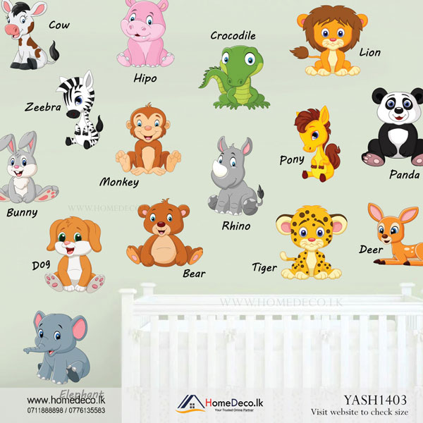 Animals with Names Wall Sticker - YASH1403