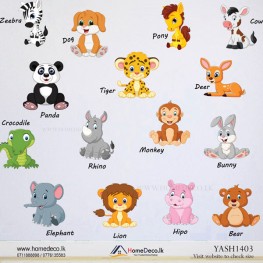 Animals with Names Wall Sticker - YASH1403