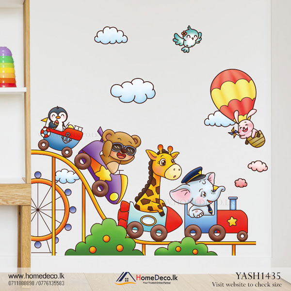 Animal Roller Coaster Kids Wall Sticker - YASH1435
