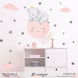 Cute Baby Elephant Wall Sticker - YASH1438