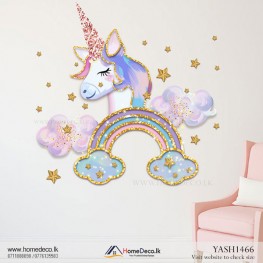 Unicorn with Rainbow Kids Wall Sticker - YASH1466