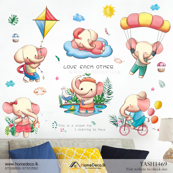 Baby Elephants Wall Sticker - YASH1469