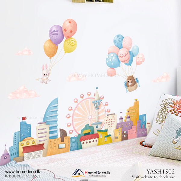 Animal with Balloon Wall Sticker - YASH1502