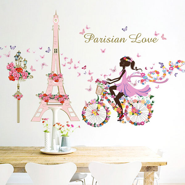 Bicycle Riding Girl Wall Sticker - YASH208