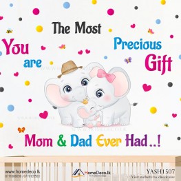 Baby Elephant Family Wall Sticker - YASH1507