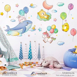 Baby Animal Flying Kids Wall Sticker - YASH1616