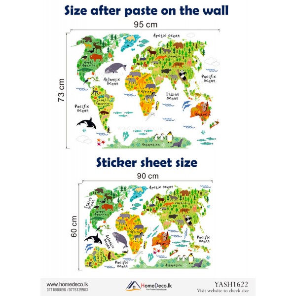 World Map Wall Sticker - YASH1622