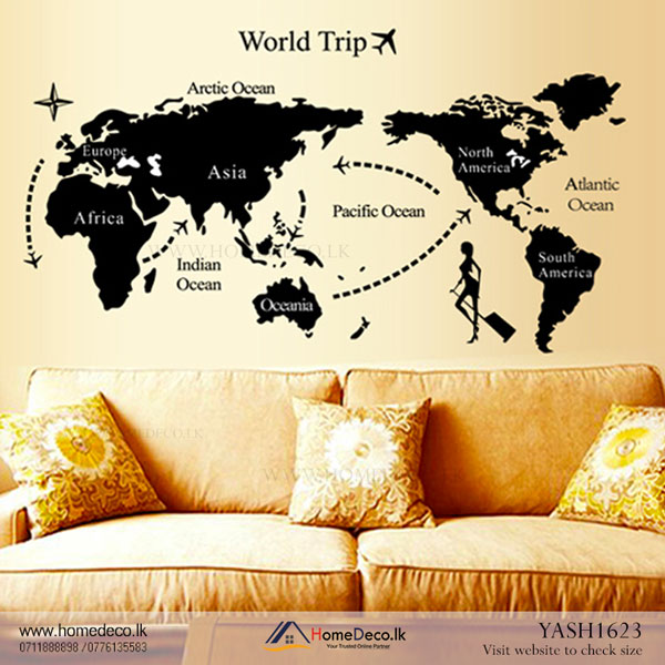 World Map Wall Sticker - YASH1623