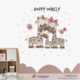 Giraffe Family Wall Sticker - YASH1635