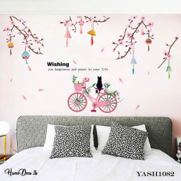 Pink Flower wall Sticker - YASH1082