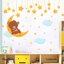 Sleeping Bear Kids Wall Sticker - YASH1099