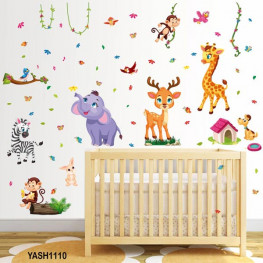 Zoo Animal Baby Wall Sticker - YASH1110