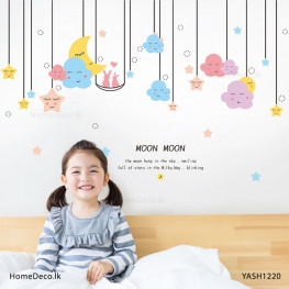 Moon with Stars Baby Wall Sticker - YASH1220