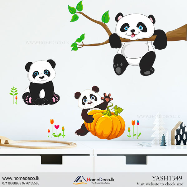 Cute Pandas Wall Sticker - YASH1349