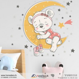 Sleeping Baby Bear Kids Wall Sticker - YASH1351