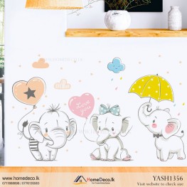 Little Elephants Kids Wall Sticker - YASH1356