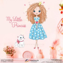 Little Princess In Blue Dress Wall Sticker - YASH1358