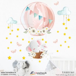 Pink Hot Air Balloon Wall Sticker - YASH1361