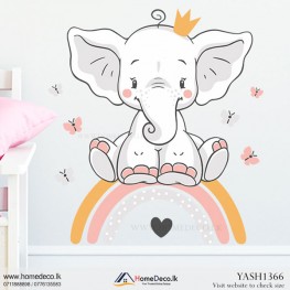 Baby Elephant and the Rainbow Wall Sticker - YASH1366