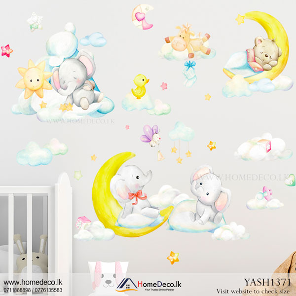 Baby Elephants Kids Wall Sticker - YASH1371