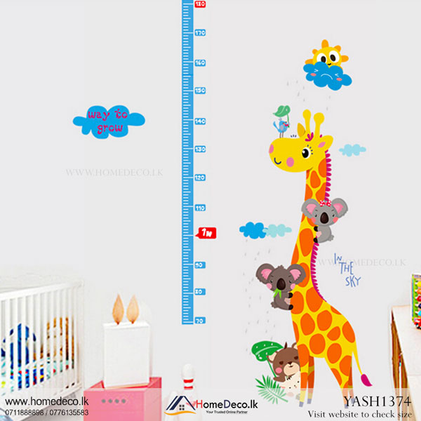 Giraffe Height Measure Wall Sticker - YASH1374