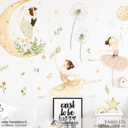 Ballet Dancers With Moon Wall Sticker - YASH1375