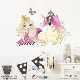 Princess and The Unicorn Wall Sticker - YASH1380