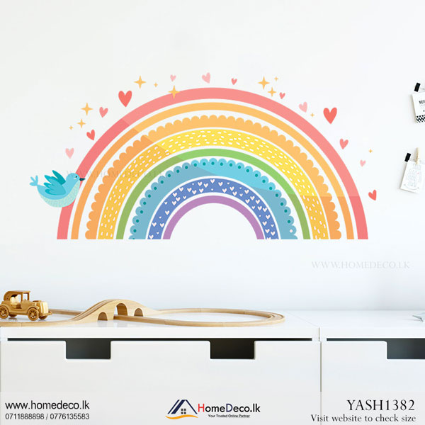 Rainbow with Hearts Wall Sticker - YASH1382