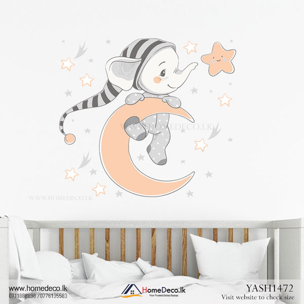 Baby Girl Elephant Wall Sticker - YASH1472