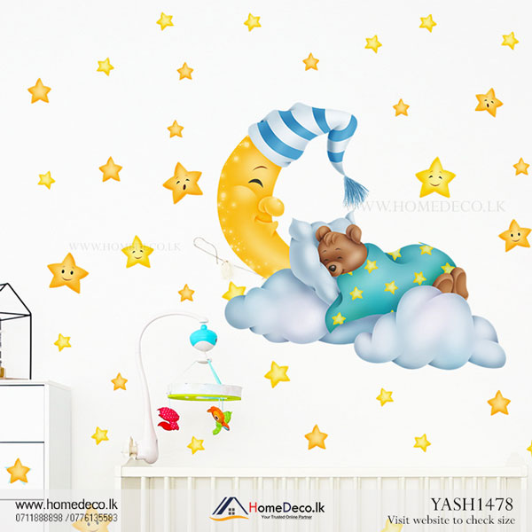 Sleeping Baby Bears Wall Sticker - YASH1478