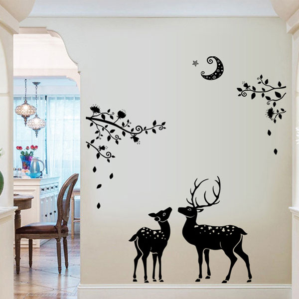 Two Black Deer Wall Sticker - YASH191