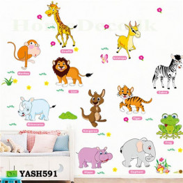 Animals with Names Wall Sticker - YASH591