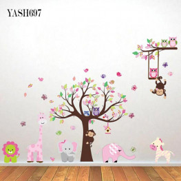 Tree with Animals Wall Sticker - YASH697