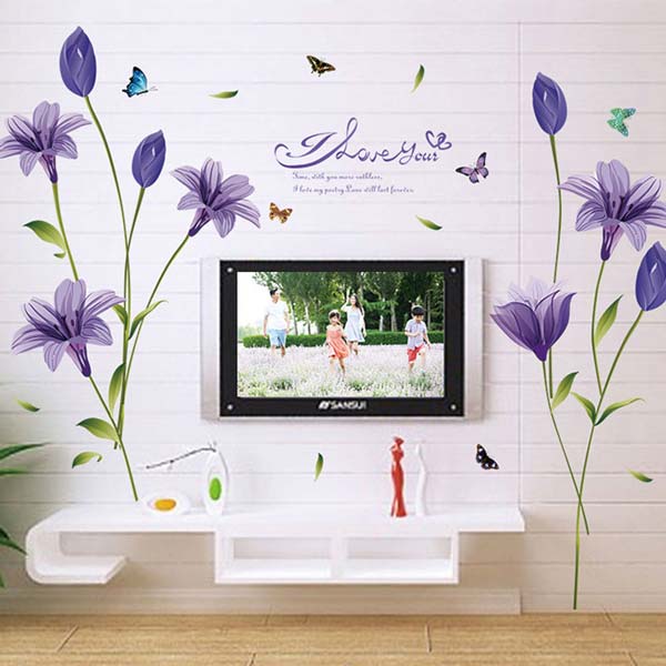 Purple Flowers Wall Sticker - YASH790