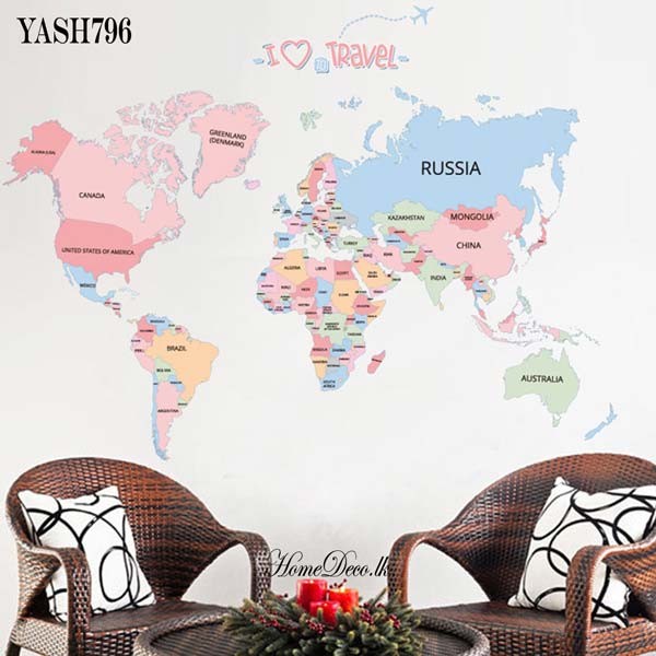 World Map Wall Sticker - YASH796