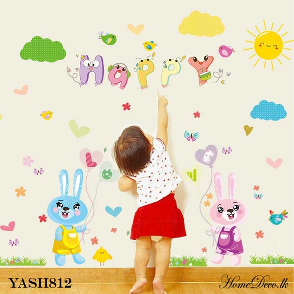 Happy Bunny Kids Wall Sticker - YASH812