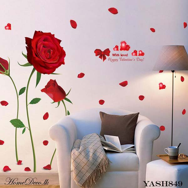 Red Rose Wall Sticker - YASH849