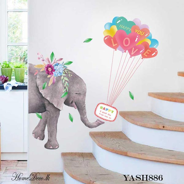 Elephant With Balloons Sticker - YASH886