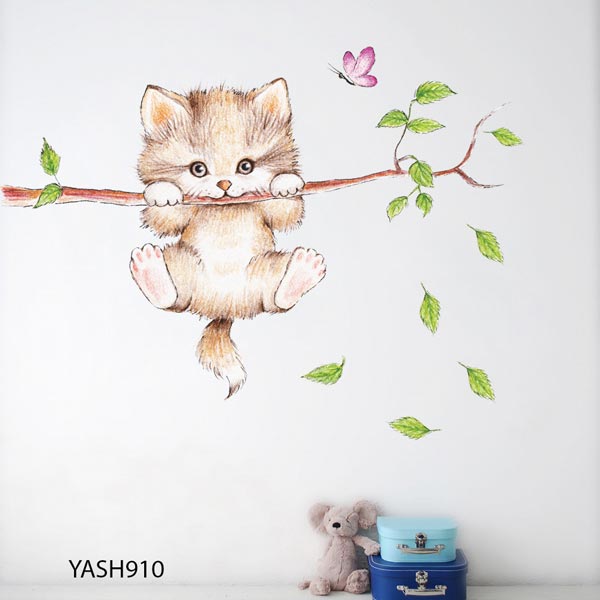 Cute Kitty Kids Wall Sticker - YASH910
