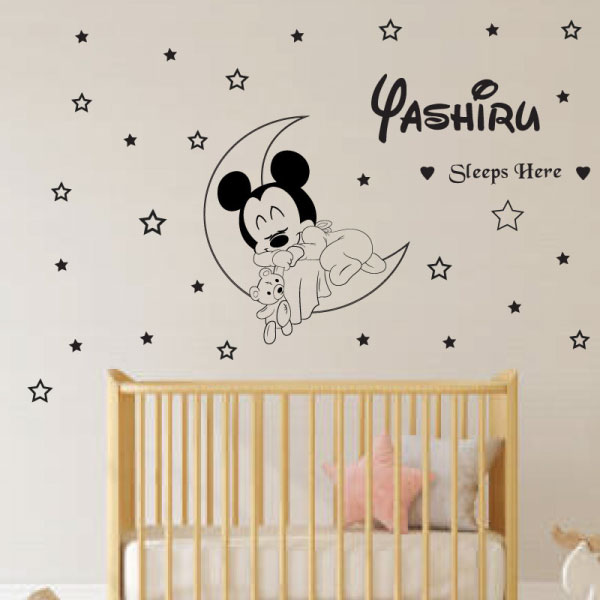 Baby Mickey Sleeps Wall Sticker - C1026