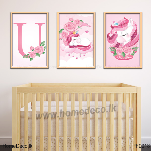 Baby Girl Unicorn Wall Art - PF0018