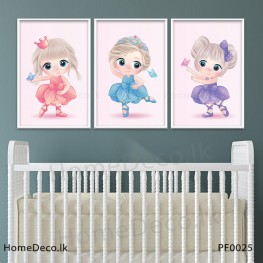 Three Little Girls Baby Wall Art - PF0025