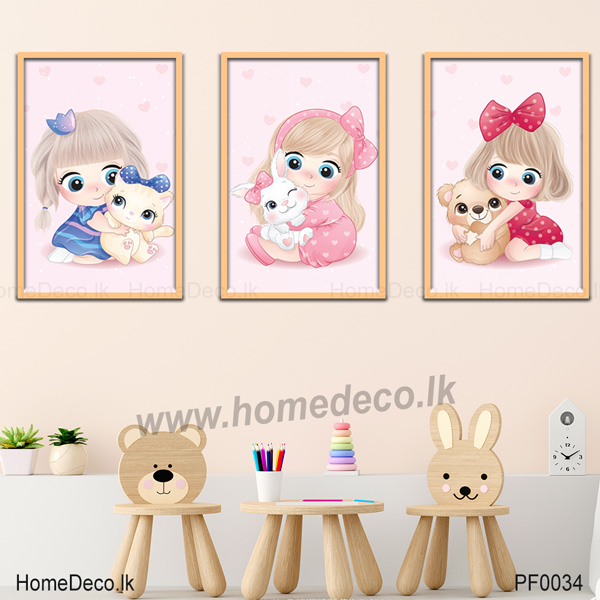 Three Cute Girls Baby Wall Art - PF0034