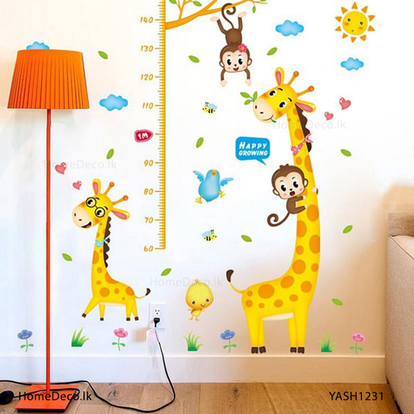 Abnehmbare Height Chart Measure Wall Sticker Giraffe Aufkleber Für Kids Baby ROM 